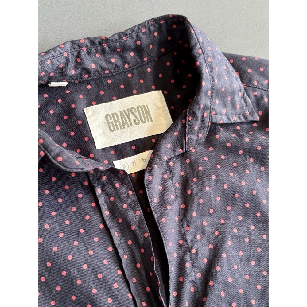 Women's Size 01 Grayson The Hero Button Down Blouse – Polka Dots Small‎